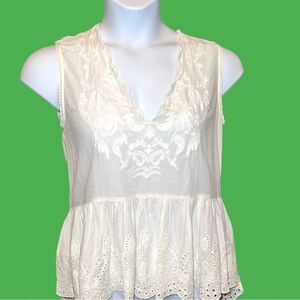 Atelier max white lightweight summer top. Hi/ lo style